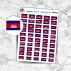 Planche sticker mini Drapeau Cambodge