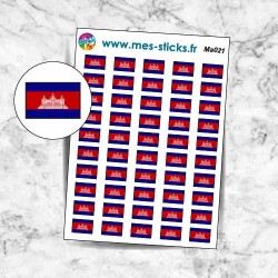 Planche sticker mini Drapeau Cambodge