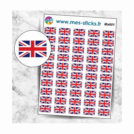 Planche sticker mini Drapeau Anglais