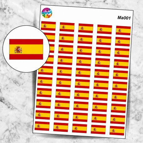 Planche sticker mini Drapeau Espagne