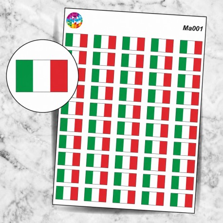 Planche sticker mini Drapeau Italie