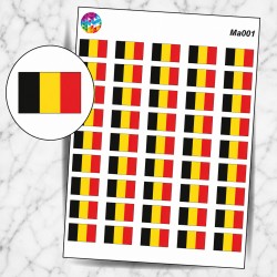 Planche sticker mini Drapeau Belgique