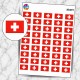 Planche sticker mini Drapeau Suisse