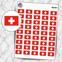 Planche sticker mini Drapeau Suisse