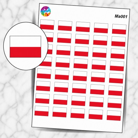 Planche sticker mini Drapeau Pologne