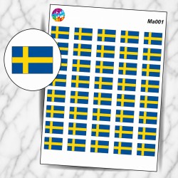Planche sticker mini Drapeau Suède