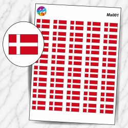 Planche sticker mini Drapeau Danemark