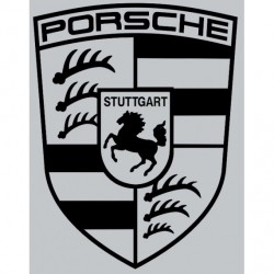 Stickers Porsche ecusson (blanc seul)