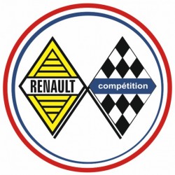Stickers Renault avec fond jaune